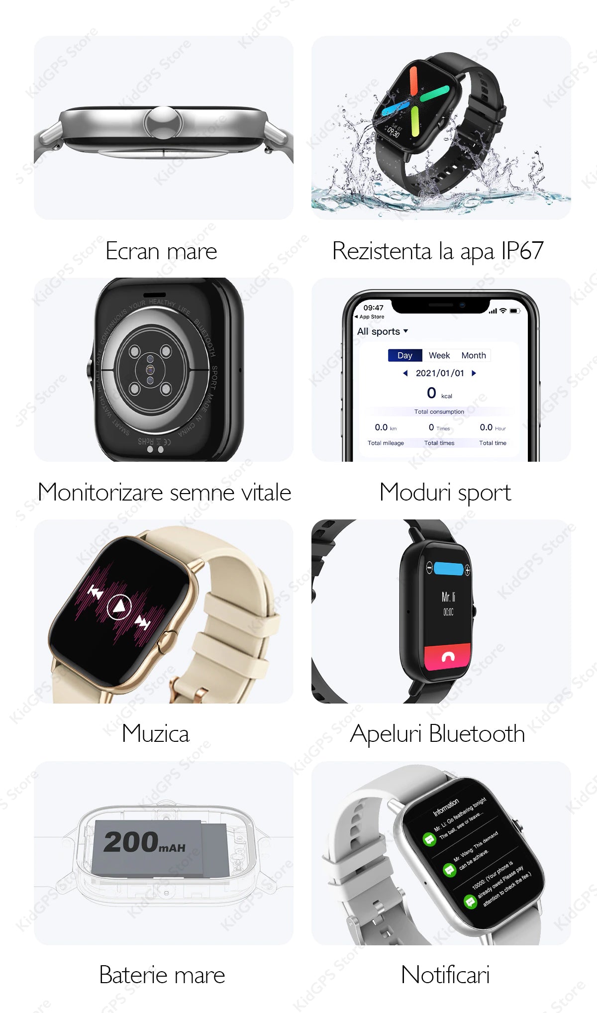 Ceas smartwatch femei TechON DT94 Plus+, Auriu Ceas smartwatch femei TechON DT94 Plus+, Auriu